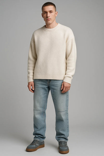 ANSLUW DESIGN Straight Jeans in Faded Sky Blue