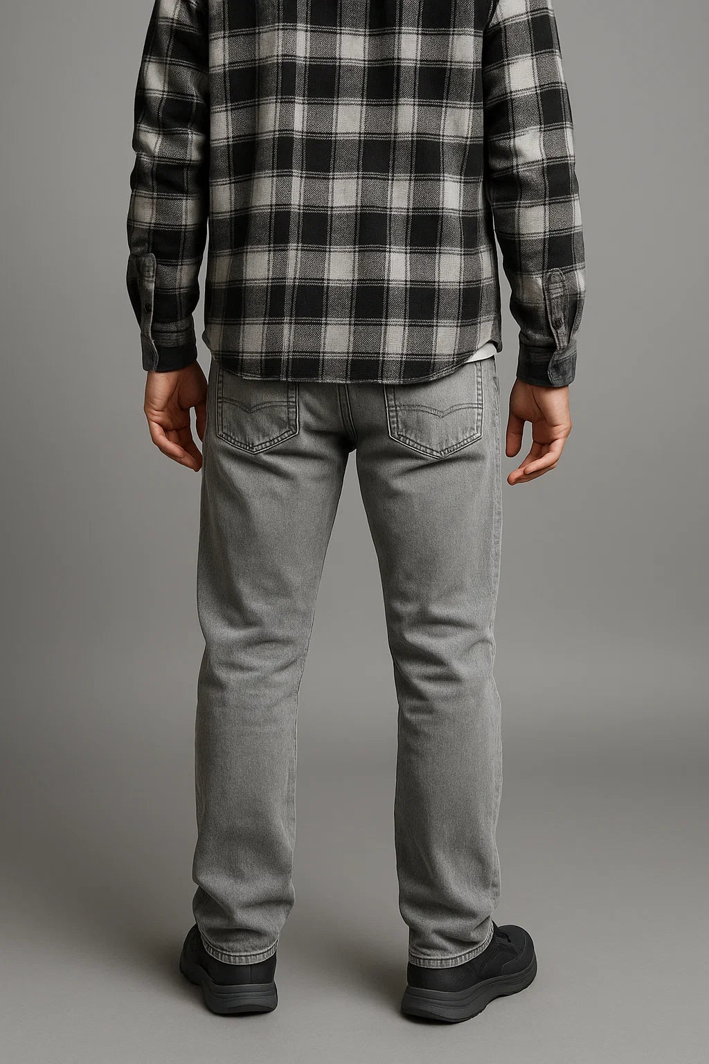 ANSLUW DESIGN Distressed Jeans in Stone Grey