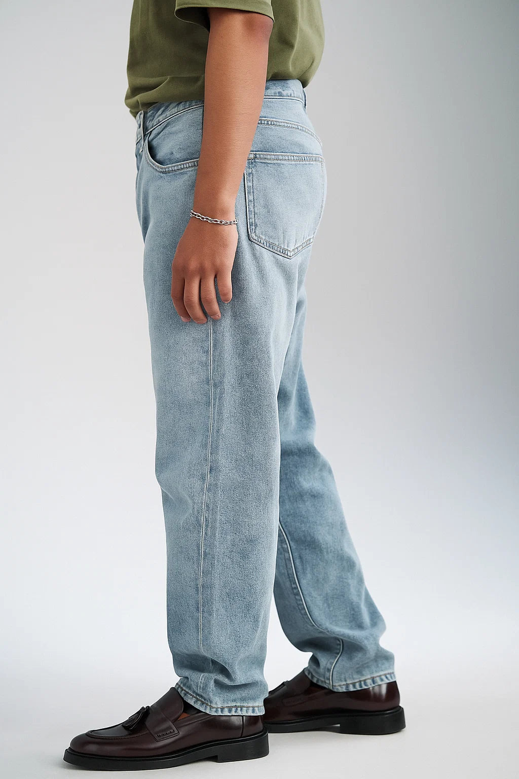 ANSLUW DESIGN Straight Fit Jeans in Vintage Light Wash